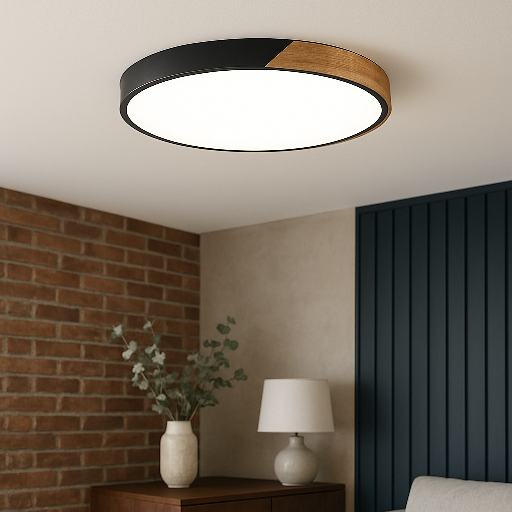 Nordic Flush Mount Ceiling Light in Natural Wood Finish 3