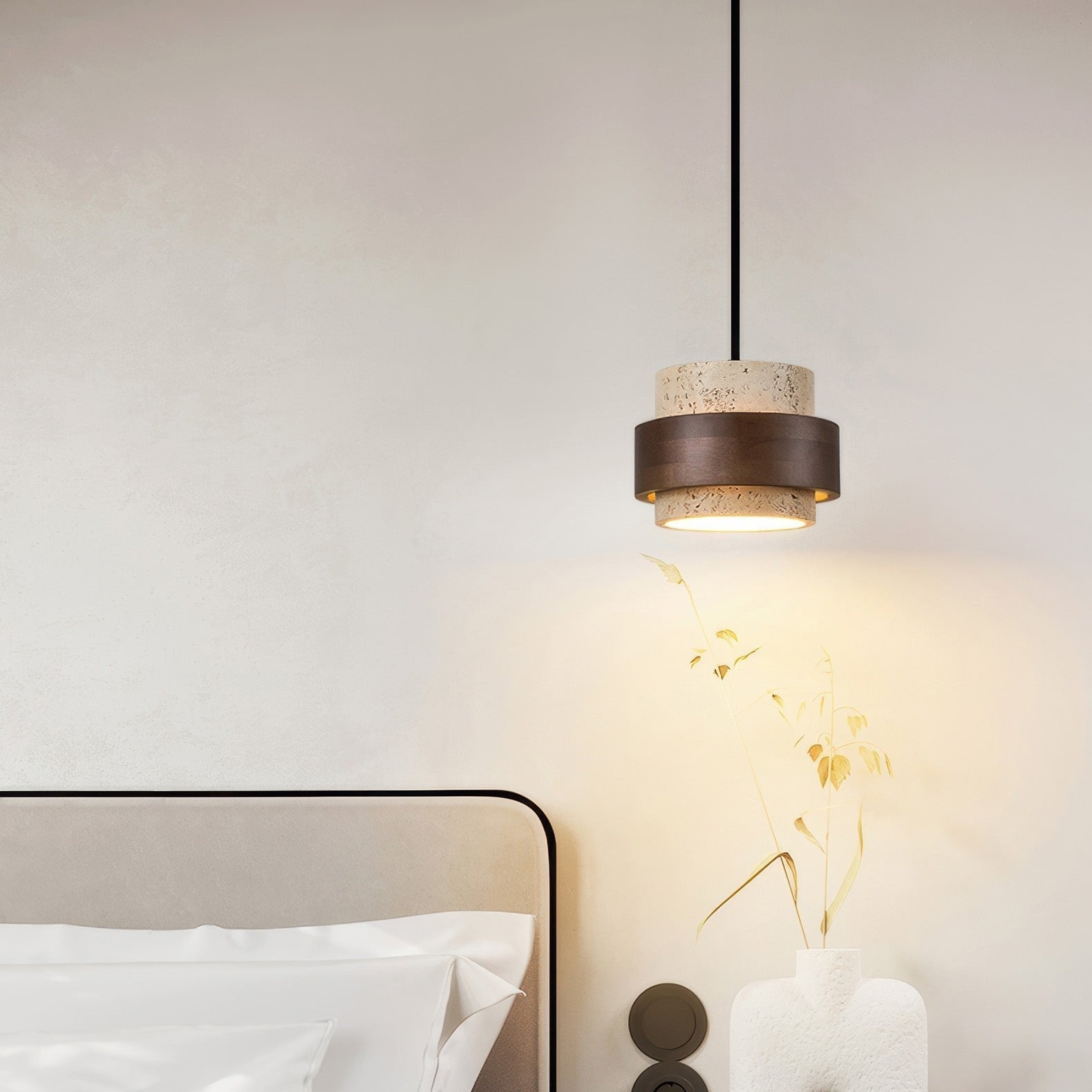 Ascend Retro Stone Pendant Light | Wabi-Sabi Kitchen Pendant Lighting with Adjustable Height and Warm LED Illumination 5