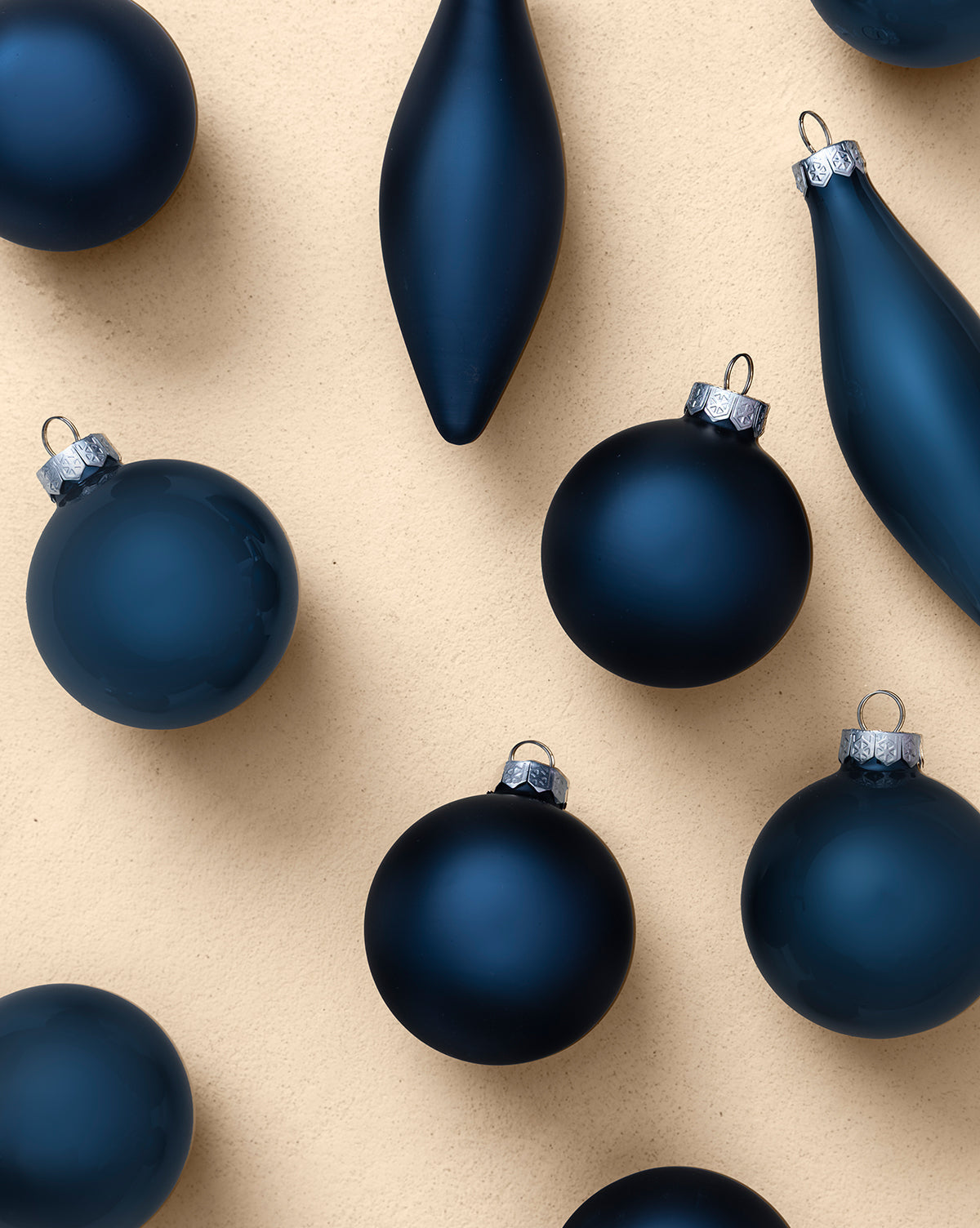Assorted Ornaments Navy (Set of 10) 1