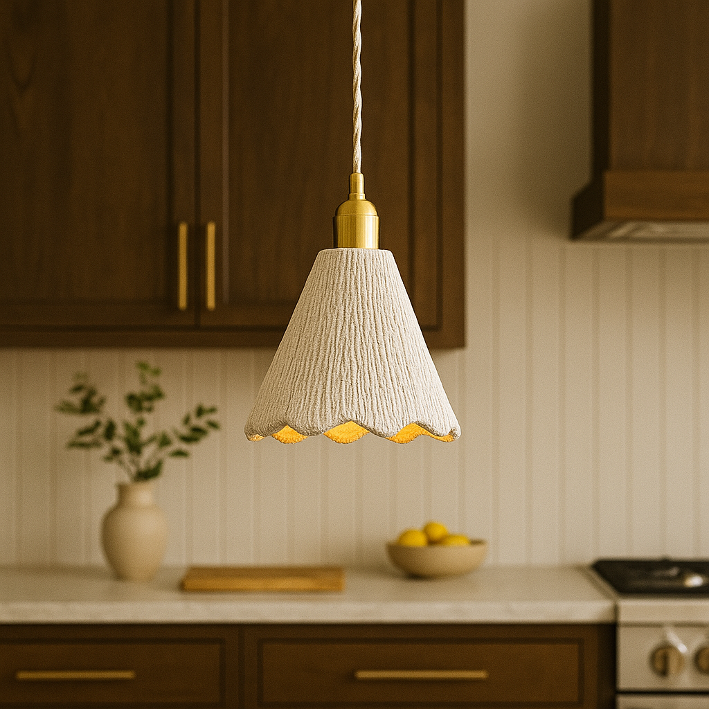 Cement Pendant Light with Brass and Iron Accents for Kitchen Island and Dining Areas 2