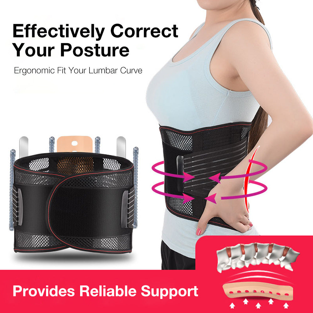 Ergonomic Back Support Belt with Breathable Mesh and Dual Stabilization for Lower Back Relief 4
