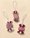 Handmade Beaded Candy Fabric Ornaments (Set of 3) 2
