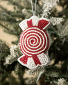 Handmade Beaded Candy Fabric Ornaments (Set of 3) 3