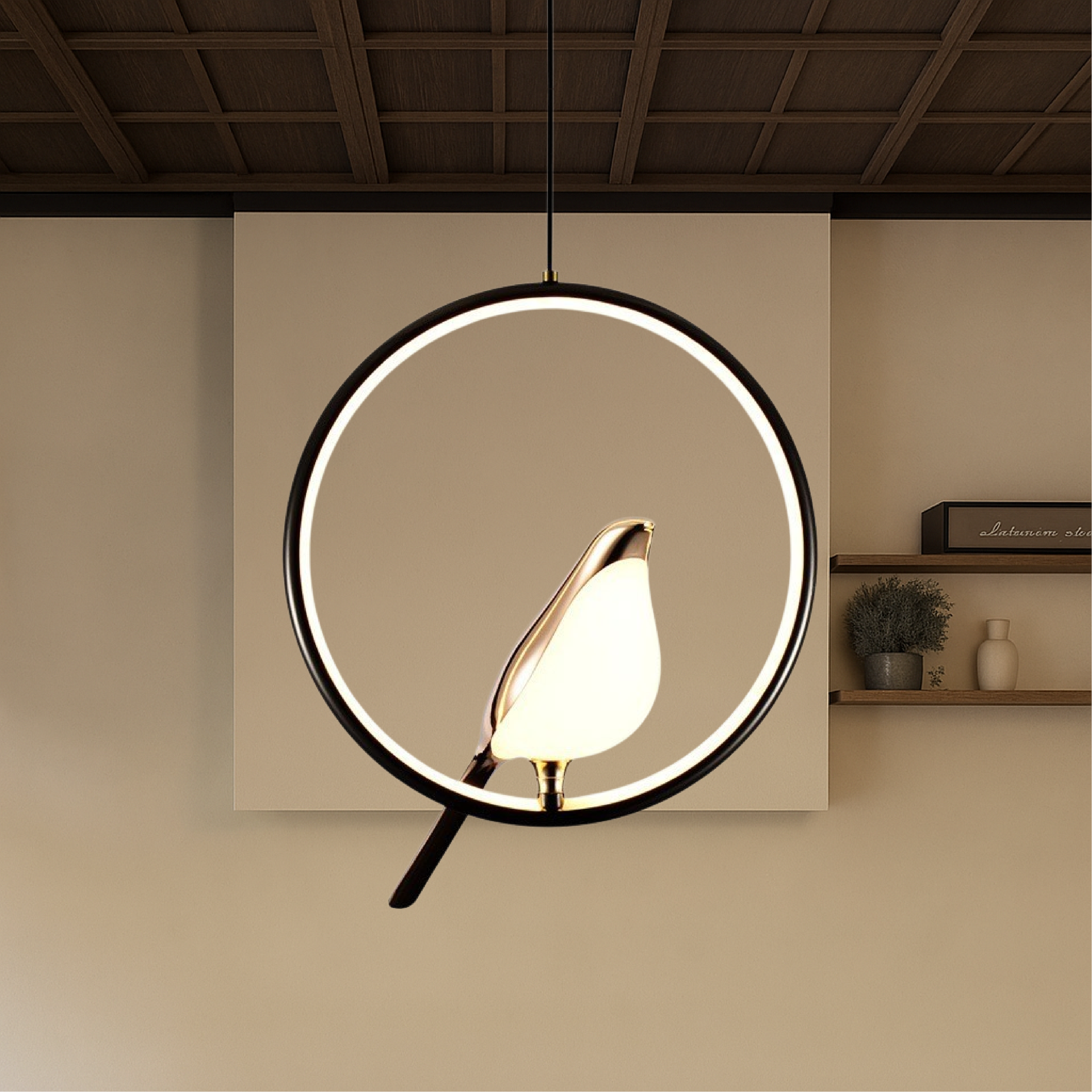 MrBird Contemporary Pendant Light for Dining and Bar Areas - Modern Kitchen Pendant Lighting with Unique Bird Motif 0