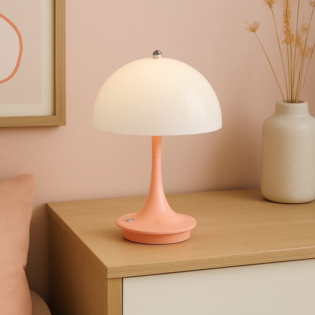 Mushroom-Inspired Cordless Table Lamp with Integrated LED and USB-C Charging 4