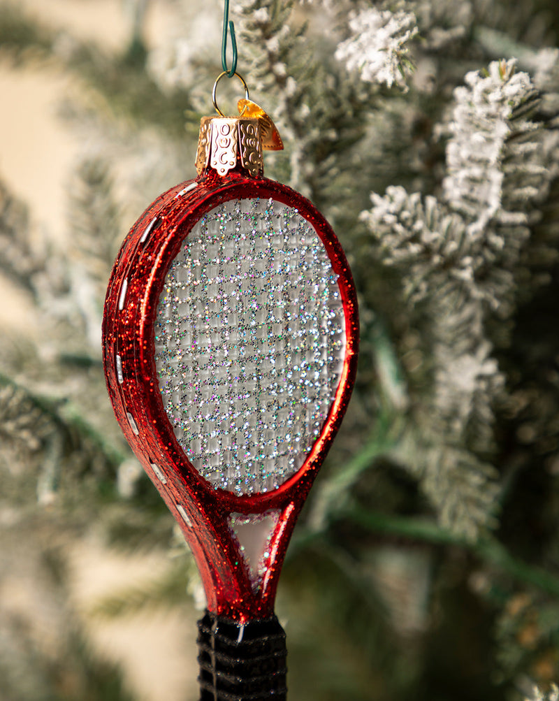Red Tennis Racquet Ornament 1