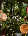 Silver Bow Ornament 1